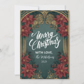 Cartes Pour Fêtes Annuelles Emerald Baroque Christmas (Devant)