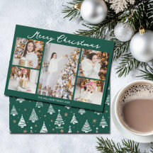 Emerald Green Merry Christmas Photo Collage