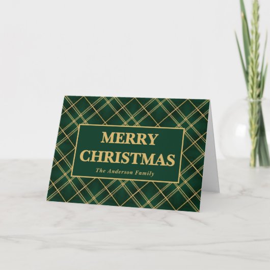 Cartes Pour Fêtes Annuelles Emerald Luxe Plaid Christmas (Devant)