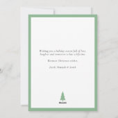 Cartes Pour Fêtes Annuelles Emerald Mint Green Houndstooth Photo Noël (Dos)