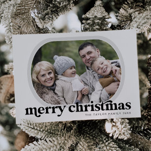 Cartes Pour Fêtes Annuelles EMERY Black Family Photo Simple Joyeux Noël