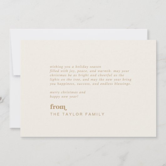 Cartes Pour Fêtes Annuelles EMERY Gold Easy Retro Fun Simple Joyeux Noël (Dos)