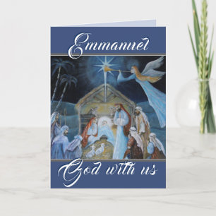 Cartes Pour Fêtes Annuelles Emmanuel Dieu avec nous, Nativité de Noël