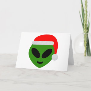 Cartes Pour Fêtes Annuelles emoji d'alièn père Noël vert