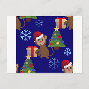 Cartes Pour Fêtes Annuelles Émotion de singe de père Noël