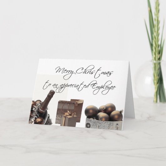 Cartes Pour Fêtes Annuelles Employé Joyeux Noël sépia (Devant)