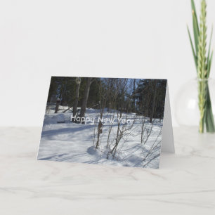 Cartes Pour Fêtes Annuelles Employé Joyeux Nouvel An Hiver Matin Scène.