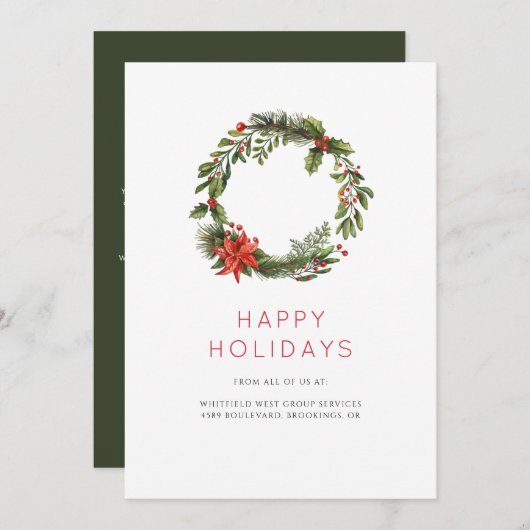 Cartes Pour Fêtes Annuelles Employés et clients du logo d'entreprise (Devant / Derrière)