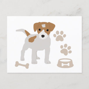 Cartes Pour Fêtes Annuelles Empreinte de patte de chiot de chien mignon Motif