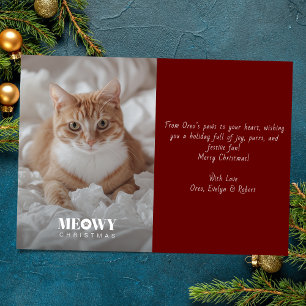 Cartes Pour Fêtes Annuelles Empreinte de patte Meowy Noël écriture manuscrite 