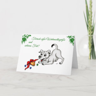Cartes Pour Fêtes Annuelles en allemand, Noël avec Chipe Cloche et Ball