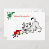 Cartes Pour Fêtes Annuelles en allemand, Noël avec Chipe Cloche et Ball (Devant / Derrière)