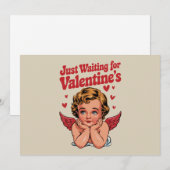 Cartes Pour Fêtes Annuelles En attendant simplement la Saint-Valentin Bébé Cup (Devant / Derrière)