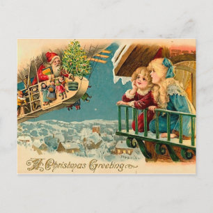 Cartes Pour Fêtes Annuelles En attente de Père Noël - Noël victorien Vintage