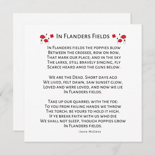 Cartes Pour Fêtes Annuelles En Flandre, Les Papes Font Sauter John McCrae (Devant / Derrière)