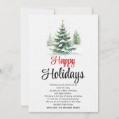 Cartes Pour Fêtes Annuelles En plein air sapin de Noël Joyeuses fêtes (Devant)