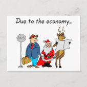 Cartes Pour Fêtes Annuelles En Raison De L'Économie Père Noël (Devant)