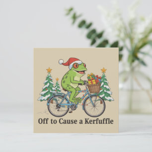 Cartes Pour Fêtes Annuelles En route pour causer une pagaille Grenouille Noël 