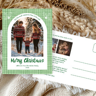 Cartes Pour Fêtes Annuelles en vichy Green Christmas Custom Arche 3 Photo