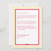 Cartes Pour Fêtes Annuelles en vichy Jaune rose vif Noël Personnalisé 3 Photo (Dos)