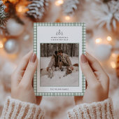 Cartes Pour Fêtes Annuelles En vichy moderne photo portée Noël