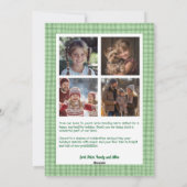 Cartes Pour Fêtes Annuelles en vichy Noël Green Custom Arch 5 Photo (Dos)