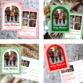 Cartes Pour Fêtes Annuelles en vichy rose rouge Noël Custom Arche 5 Photo