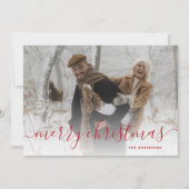 Cartes Pour Fêtes Annuelles En vichy rouge photo plaid Joyeux Noël (Devant)