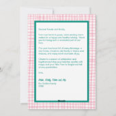 Cartes Pour Fêtes Annuelles en vichy Verre rose vert Noël Custom 3 Photo (Dos)