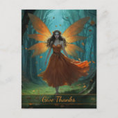 Cartes Pour Fêtes Annuelles Enchanted Fairy Thanksgiving Salutation d'automne (Devant)