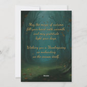 Cartes Pour Fêtes Annuelles Enchanted Fairy Thanksgiving Salutation d'automne (Dos)