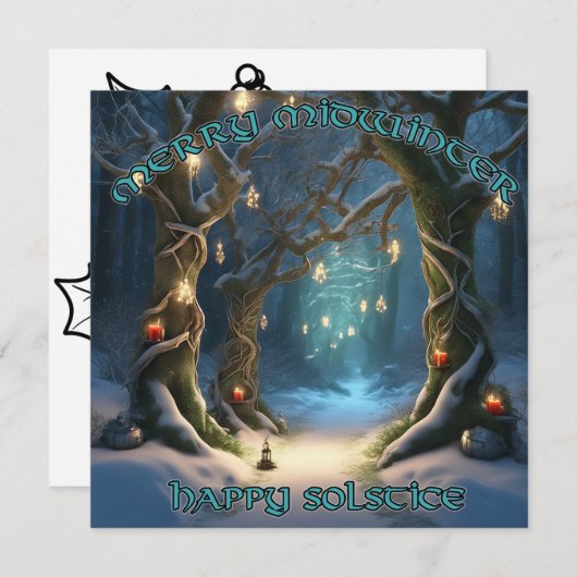 Cartes Pour Fêtes Annuelles Enchanted Forest Solstice Path Grey Imprimer (Devant / Derrière)