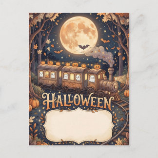 Cartes Pour Fêtes Annuelles Enchanted Halloween Train & Moonlit Forest