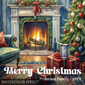 Cartes Pour Fêtes Annuelles Enchanting classic festive scene with pine wreath