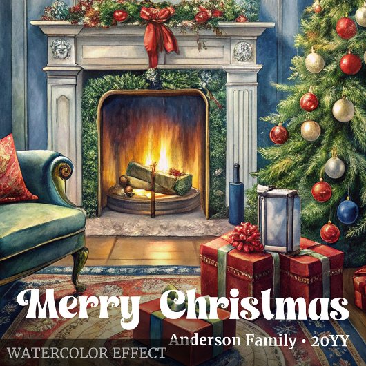 Cartes Pour Fêtes Annuelles Enchanting classic festive scene with pine wreath