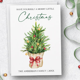 Cartes Pour Fêtes Annuelles Encre de calligraphie de Noël Aquarelle Pinède Rou