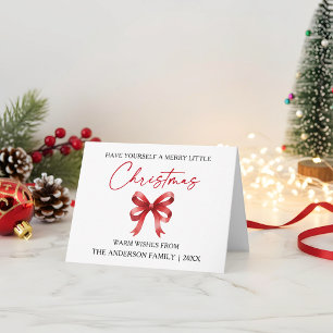 Cartes Pour Fêtes Annuelles Encre de calligraphie stylo Noël rouge ruban plié