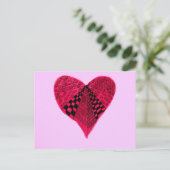 Cartes Pour Fêtes Annuelles Encre rouge Valentine Coeur sur arrière - plan ros (Debout devant)