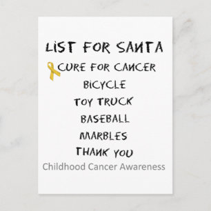 Cartes Pour Fêtes Annuelles Enfance Cancer Sensibilisation Père Noël Liste Gar