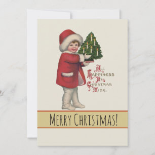 Cartes Pour Fêtes Annuelles Enfant avec illustration artistique vintage d'arbr