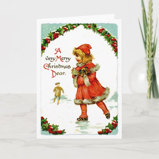 Cartes Pour Fêtes Annuelles Enfant Iceskating (Devant)