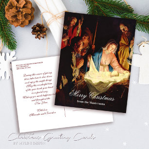 Cartes Pour Fêtes Annuelles Enfant Jésus avec Marie & Joseph Joyeux Noël