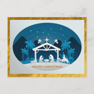 Cartes Pour Fêtes Annuelles Enfant Jésus de la Nativité dans la scène de la cr