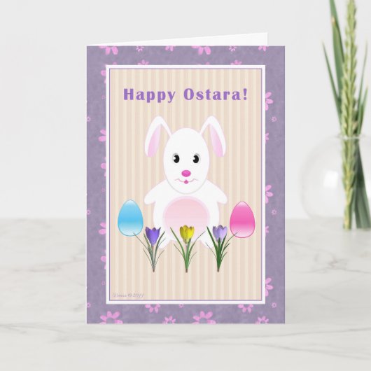 Cartes Pour Fêtes Annuelles Enfant - Ostara heureux - lapin d'Ostara (Devant)