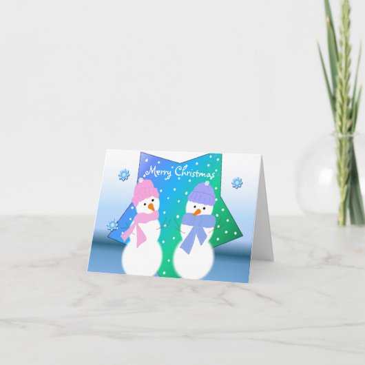 Cartes Pour Fêtes Annuelles Enfants de neige (Devant)