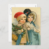 Cartes Pour Fêtes Annuelles "Enfants de Noël mignons" (Devant / Derrière)