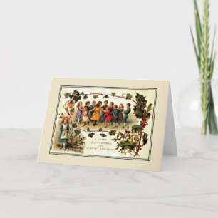 Cartes Pour Fêtes Annuelles Enfants de Noël victoriens antiques en pleine dans