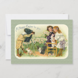 Cartes Pour Fêtes Annuelles Enfants de Pâques victoriens photographiant des la