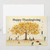 Cartes Pour Fêtes Annuelles Enfants de Thanksgiving 14 (Devant / Derrière)