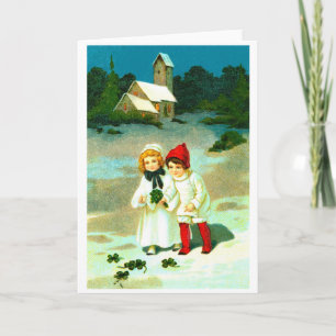 Cartes Pour Fêtes Annuelles Enfants et trèfle